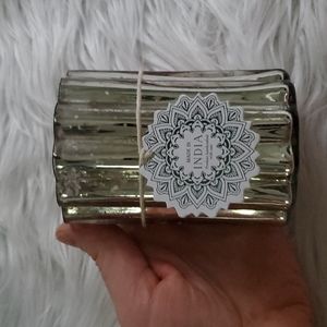 A NWT beautiful mercury glass candle holder made in India!